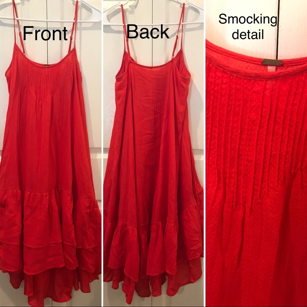 Free People Red high-low dress